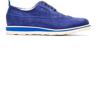 White Mountaineering Blue Suede Longwing Austerity Brogues