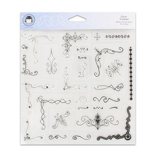 Fiskars Heidi Grace Flourishes Clear Stamps (Pack of 28)