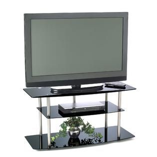 Classic Glass Black Glass TV Stand by Convenience Concepts, Inc.