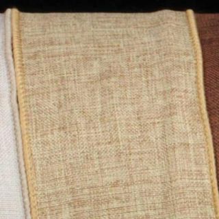 Natural Tan Wired Fine Linen Burlap Craft Ribbon 1.5" x 40 Yards