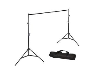 LoadStone Studio 10 ft. Wide Muslin Backdrop Support Stand System Kit with Carry Bag