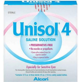 ALCON UNISOL 4 Saline Especially For Sensitive Eyes Contact Lens Solution   3x4 fl oz