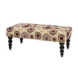 Claire Bench Purple Floral with Black Legs