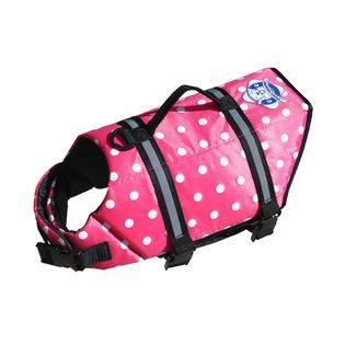 Paws Aboard Designer Doggy Life Jacket, Pink Polka Dots, XS   Pet