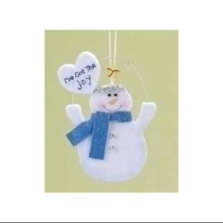 5.5" Inspirational "I've Got The Joy" Snowman Angel Christmas Ornament