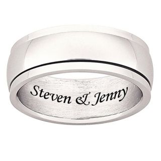 Personalized Stainless Steel Polished Spinner Band