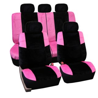 FH Group Pink Lush VelourAirbag Compatible Auto Seat Covers Full Set
