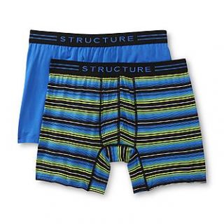 Structure Mens 2 Pairs Performance Sport Boxer Briefs   Striped