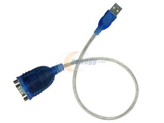Rosewill RCW 601 1ft. /USB to Serial (9 pin) DB 9 RS 232 Adapter /Transparent