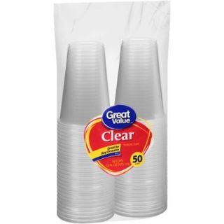 Great Value 16 Oz Clear Cups, 50ct
