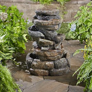 Garden Oasis 360 Degree Rock Fountain with 4 LED Lights   Outdoor