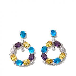 Joan Boyce "Pick Your Flavor" CZ and Colored Stone Circle Drop Earrings   7985296