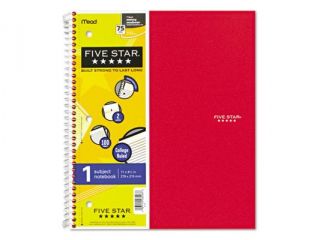 Mead 06206 Five Star 1 Subject Notebook 100 Sheets 11" x 8.50"   1Each   White Paper