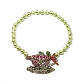 Heidi Daus "Time For Tea" Beaded Crystal Toggle Necklace   8010785