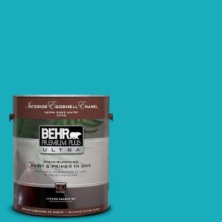 BEHR Premium Plus Ultra 1 gal. #P470 5 Placid Sea Eggshell Enamel Interior Paint 275401