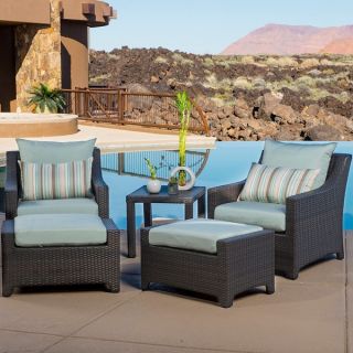 RST Brands Bliss 8 piece Sofa, Club Chair and Ottomans Patio Set with