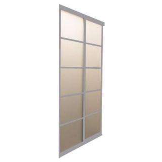 Contractors Wardrobe 48 in. x 81 in. Silhouette 5 Lite Aluminum Satin Clear Finish Interior Sliding Door SI5 4881SC2R