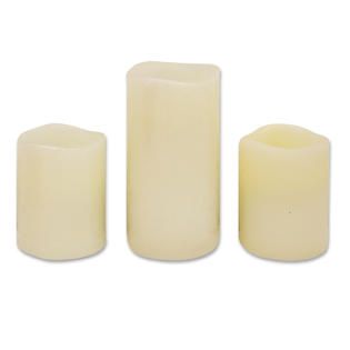 Brite Star Set of 3   Flameless LED Candle Solid Ivory Vanilla Scented