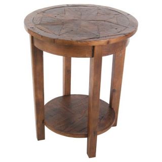 Alaterre Revive Reclaimed Wood Round End Table   Natural