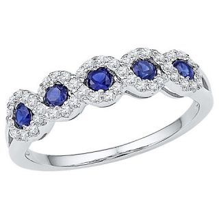 CT. T.W. Round Lab Created Sapphire Prong Set Fashion Ring in 10K