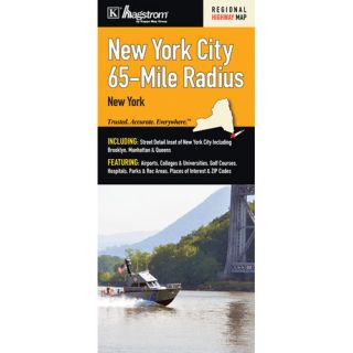 New York City 65 Mile Radius Fold Map by Universal Map
