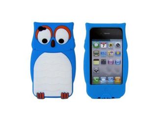 Owl Designs Silicone Case for Apple iPhone 4 4S Blue