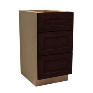 Home Decorators Collection 18x28.5x21 in. Somerset Assembled Deep Desk Base Cabinet with 3 Drawers in Manganite DDR18 SMG