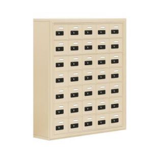 Salsbury Industries 19000 Series 37 in. W x 42 in. H x 9.25 in. D 35 A Doors S Mounted Resettable Locks Cell Phone Locker in Sand 19078 35SSC