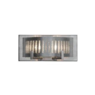 Alternating Current Firefly 2 Light Brushed Nickel Bath Vanity Light with Micro Texture Glass AC1292