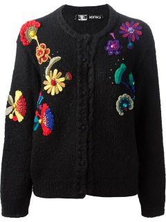 Kansai Yamamoto Vintage Crochet Appliqué Cardigan   House Of Liza