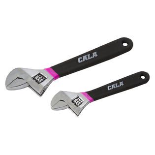Cala Pink Accented 2 Piece Adjustable Wrench Set   Tools   Wrenches