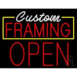 Sign Store N100 5229 White Custom Red Framing Open Neon Sign, 31 x 24 x 3 inch