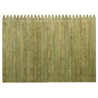 Barrette 6 ft. H x 8 ft. W Pressure Treated Spruce Pine Fir 4 in. French Gothic Stockade Fence Panel 73000446
