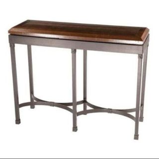 Cedarvale Iron Console Table (Wood Walnut, Hand Rubbed Brass)