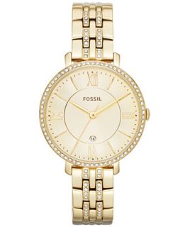 Fossil Womens Jacqueline Gold Tone Stainless Steel Bracelet Watch