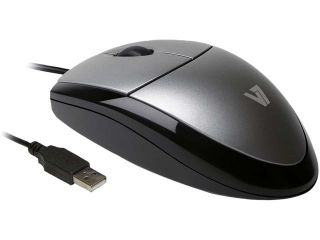 V7 Full size USB Optical Mouse MV3000010 5NC Silver/Black 3 Buttons 1 x Wheel USB Wired Optical 1000 dpi Mouse