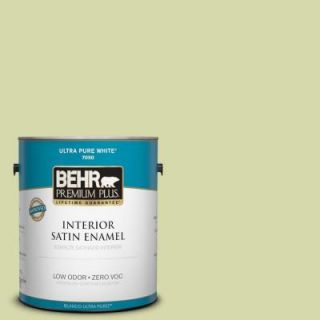 BEHR Premium Plus 1 gal. #410C 3 Celery Sprig Zero VOC Satin Enamel Interior Paint 740001