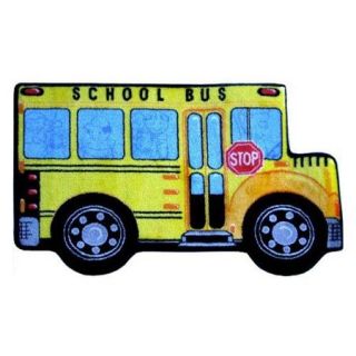 L.A. Rugs School Bus Kids Area Rug