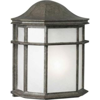 Talista 1 Light Outdoor River Rock Wall Lantern with a White Acrylic Shade CLI FRT17006 01 59