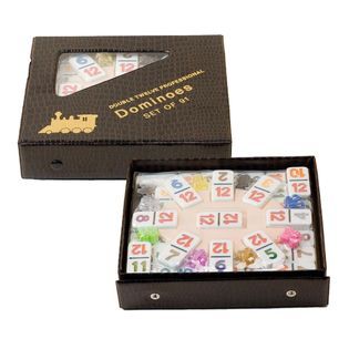 CHH Double 15 Numeral Mexican Train Dominoes with 2 in 1 Hub