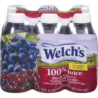 Welch's No Sugar Added 100% Black Cherry Grape Juice 6 Pack
