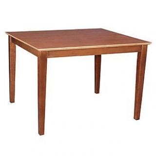 International Concepts Solid Wood Table with Shaker Legs in Cinnemon