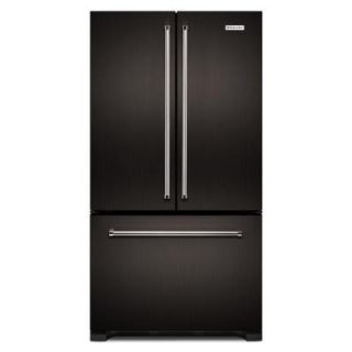 KitchenAid 21.9 cu. ft. French Door Refrigerator in Black Stainless, Counter Depth KRFC302EBS