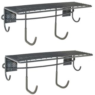 GlideRite Slatwall Accessory 20 inch Shelf with Hooks (Set of 2)