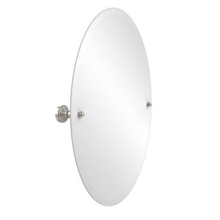 Allied Brass Dottingham 21 in W x 29 in H Oval Tilting Frameless Bathroom Mirror with Polished Nickel Hardware and Beveled Edges