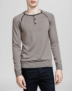 The Kooples Merino Wool and Leather Trim Sweater