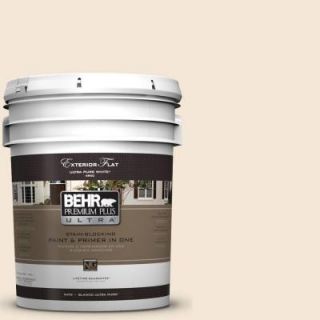 BEHR Premium Plus Ultra 5 gal. #BWC 23 Vanilla Frost Flat Exterior Paint 485005