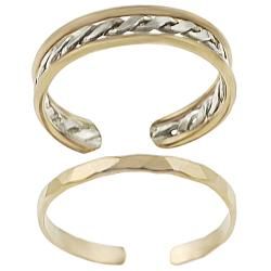 Goldfill Two piece Toe Ring Set