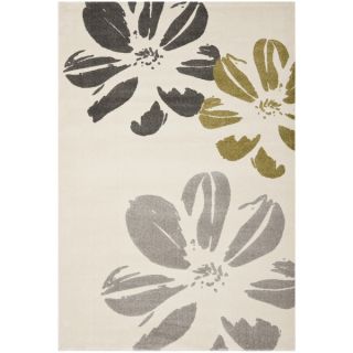 Monochrome Flower Print Safavieh Porcello Ivory Rug (4 x 5 7)