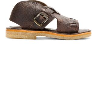 Yuketen Brown Grained Leather Semi Chukka Sandals